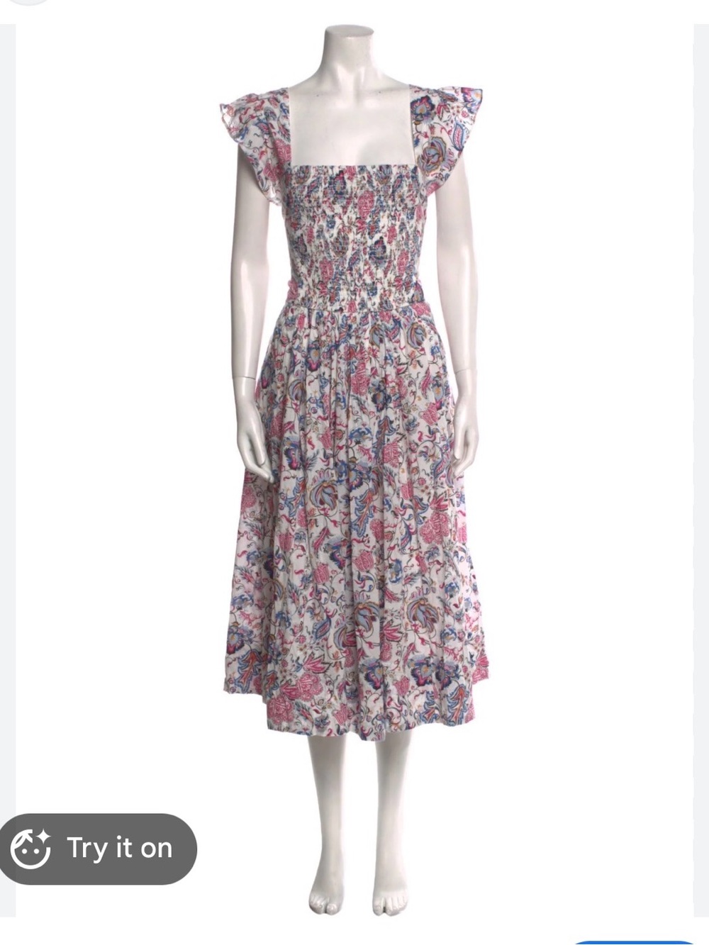 CAROLINE CONSTAS Floral Tie Back Dress M